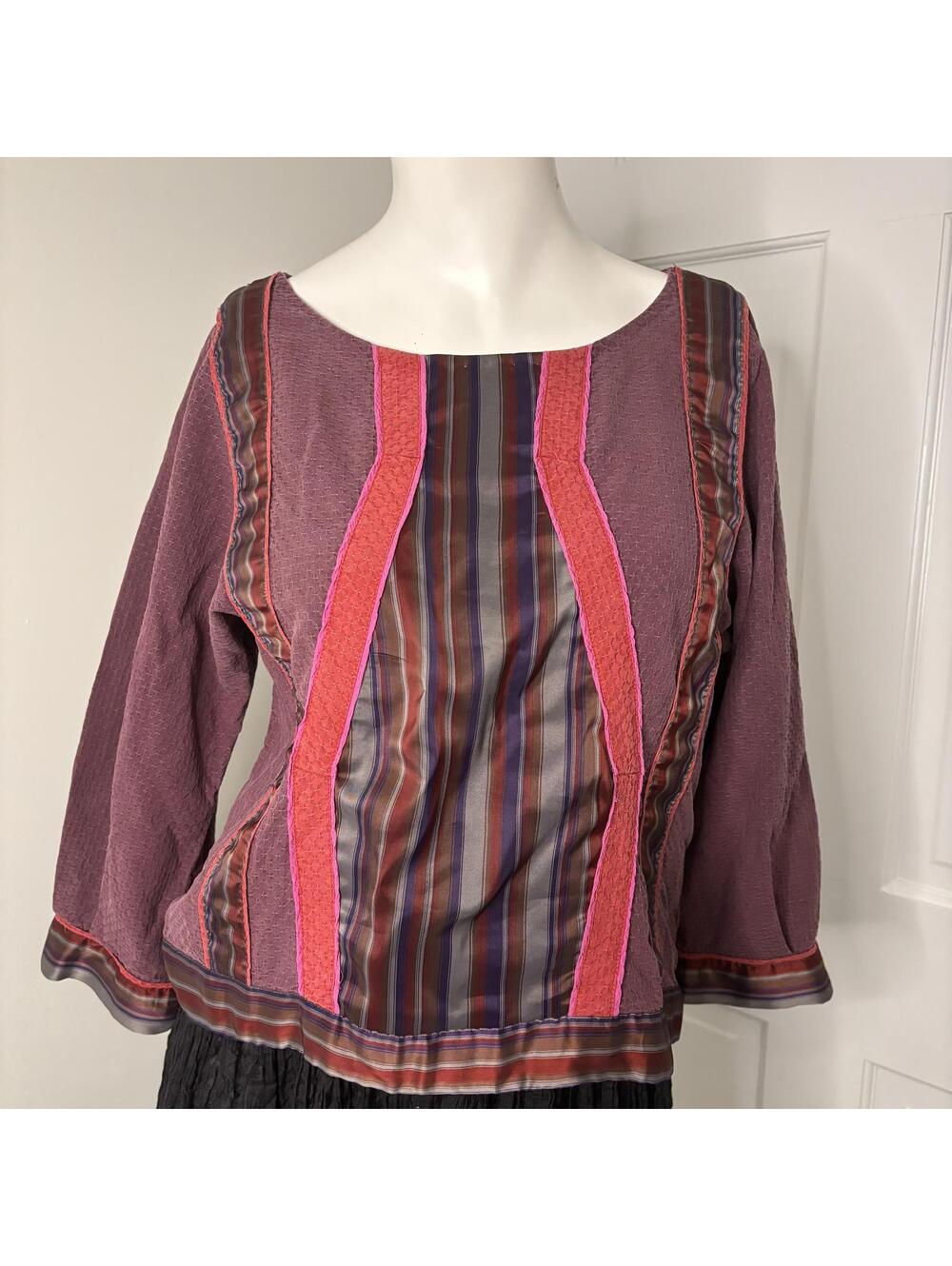 A Common Thread S Silk Fabric Block Blouse